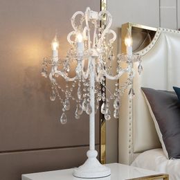 Lampes de table rétro Loft lampe en cristal de luxe salon décoration bureau étage chambre vanité classique lampe de chevet