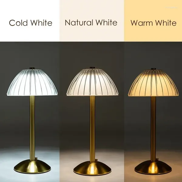 Lampes de table Retro Touch Crystal Lamp Bar atmosphère USB Portable Night Light Protection des yeux Lire pour El / Coffee / Library