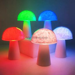 Tafellampen RGB Paddestoel Bureaulamp LED Nachtlampje Afstandsbediening Nachtkastje Lamp Voor Slaapkamer Kinderkamer Slapen Nachtlampen YQ231006