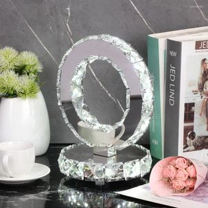 Tafellampen Ringlamp 22W Eetkamer Bureau Nachtkastje El Restaurant Pub LED Crystal Home Decor Rond Decoratielicht