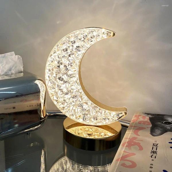 Lampes de table Romantic Star Moon Moon décoratif Ornements Charges Touchez les lumières nocturnes de chambre à coucher de chambre à coucher en 3 couleurs