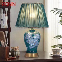 Tafellampen RONIN Moderne lamp LED Creatief Touch Dimbaar Blauw Keramiek Bureaulamp Voor Thuis Woonkamer Slaapkamer Decor