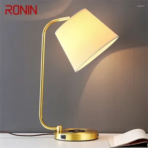 Tafellampen Ronin Noordse koperen lamp Moderne eenvoud Living Room Slaapkamer Studie LED ORIGINALITEIT BALICE LICHT