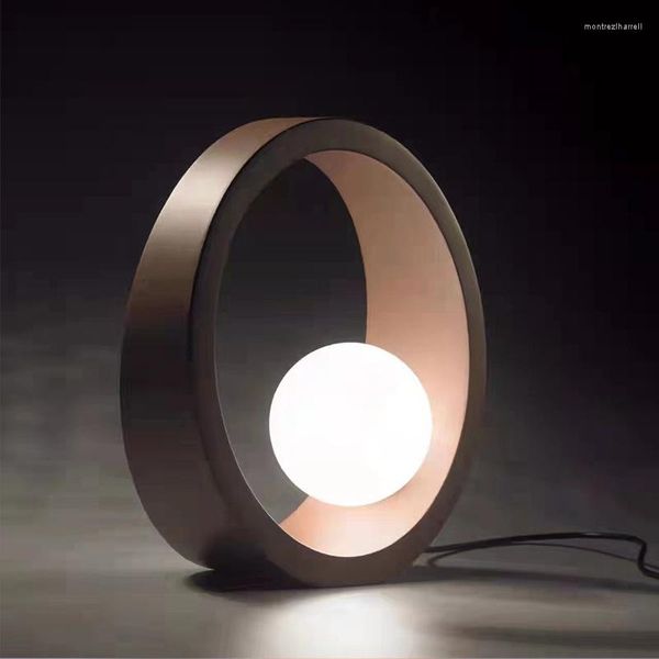 Lampes de table des lumières LED en métal rond