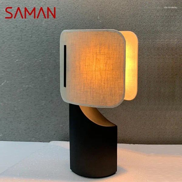 Lámparas de mesa SAMAN Luces modernas Creative Vintage LED Lámpara de escritorio para decoración del hogar Sala de estar Dormitorio El