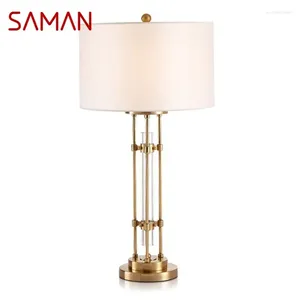 Lampes de table Saman Blanc Lampe à LED contemporaine Éclairage de bureau décoratif pour le salon à la maison