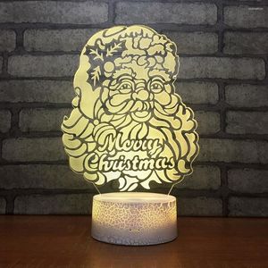 Tafellampen Kerstman CREATIONE Geschenk LED LAMP Kleurrijke afstandsbediening 3d Night Light Christmas Decorations For Baby Room Desk