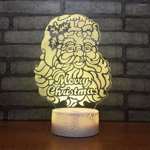 Lampes de table Père Noël Cadeau créatif Lampe à LED Coloré Tactile à distance 3D Veilleuse Décorations de Noël pour chambre de bébé Bureau