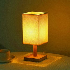 Tafellampen Scandinavisch massief hout decoratief afstandsbediening USB bureaulamp slaapkamer bedstudie B LED energiebesparende nachtlicht AA230421