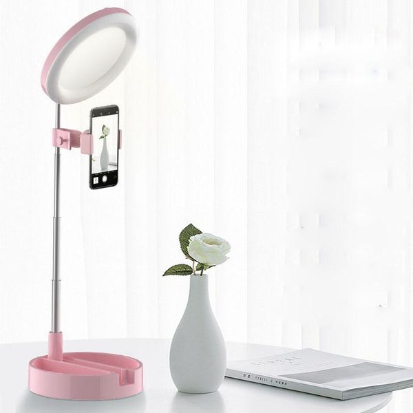 Venta de lámparas de mesa Lámpara plegable Soporte para teléfono móvil de belleza multifuncional integrado Escritorio de lectura LED