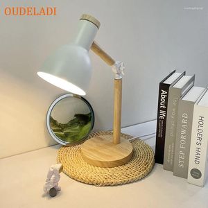 Tafellampen verkopen ronde houten bodem verstelbare leeslampje kinderen oogbescherming slaapkamer bedkamer studeerkamer studiebureau