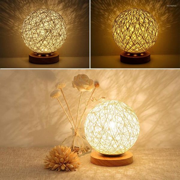 Lampes de table Sepak Takraw maison D￩coration de chambre ￠ coucher lampe de chevet cr￩ativit￩ Creative Light Dream Romantic LED Semballage Lumi￨res nocturnes