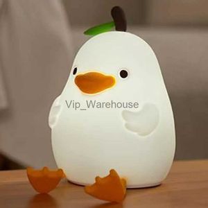 Lampes de table Silicone veilleuse décompression jouet chambre décoration chevet cadeau créatif mignon petit canard poire applaudissement lampe YQ231006