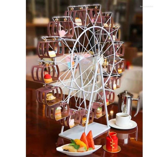 Lampes de table Desserts simples Grande roue Décoration Rotative Restaurant et café Présentoir de cuisson de mariage