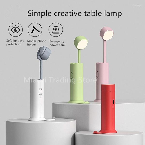 Lampes de table Simple LED Protection des yeux lampe de bureau USB charge Mobile puissance lecture pliante à trois vitesses gradation veilleuse