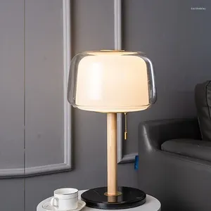 Tafellampen Eenvoudige moderne bedlamp Scandinavisch licht Luxe decoratieve slaapkamer studeerkamer Creatief huis Glazen bureau