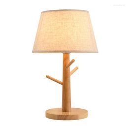 Lampes de table simple moderne en bois chambre chevet lampe à intensité variable mariage étude en bois massif