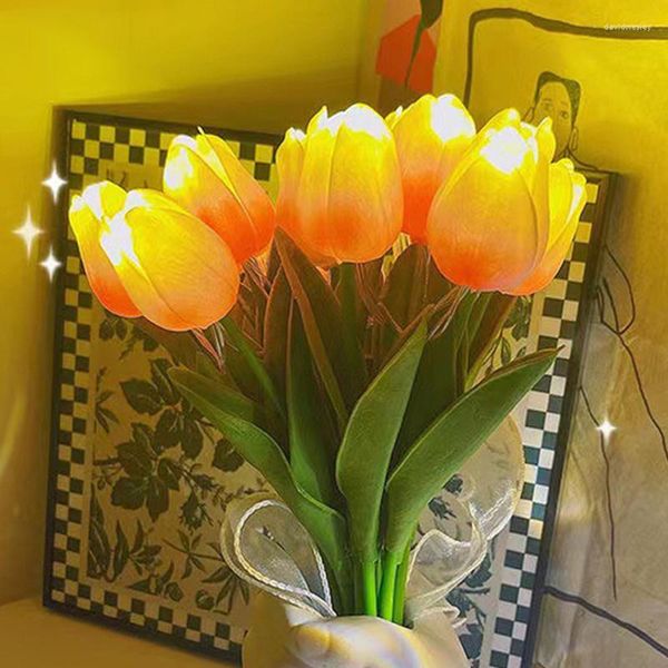 Lampes de table Simulation LED tulipe lampe maison décoration intérieure atmosphère veilleuse romantique fleur cadeau pour chambre café bureau