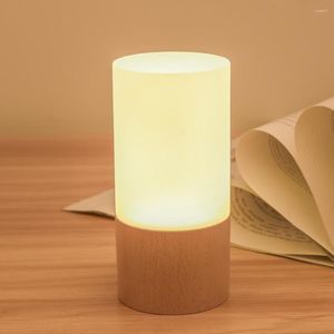 Lampes de table Smart en bois massif Led veilleuse cadeau créatif lampe USB de style européen