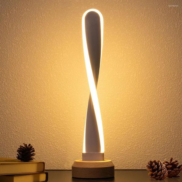 Lampes de table Smart en bois massif Led veilleuse cadeau créatif minimaliste Style japonais USB alimentation lampe pour chambre chevet