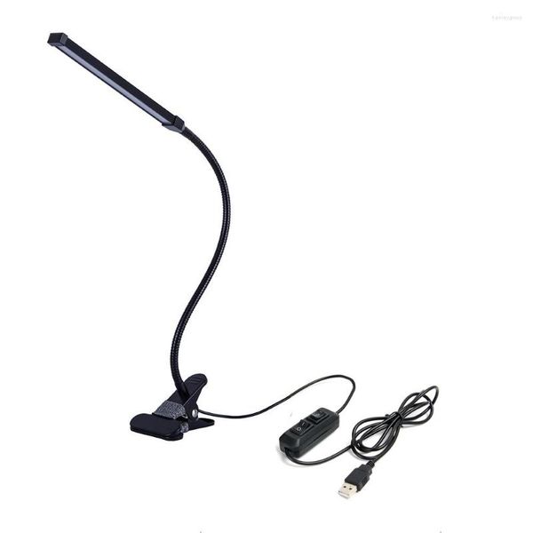 Lámparas de mesa SMD Luz LED con clip Cama Libro de lectura Lámpara de escritorio regulable USB ajustable