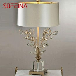 Lampes de table SOFEINA lampe créative moderne LED branche de cristal lumière de bureau décorative pour la maison chevet chambre