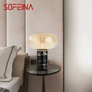 Lampes de table Sofeina Marbre de lampe de chevet moderne E27 LED LED LED DÉCORATIVE DÉCORATIVE POUR LE SOII DE SALON FOLER