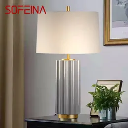Lampes de table SOFEINA Lampe en céramique moderne LED Creative Simple Chevet Lampes de bureau pour la maison Salon Chambre Décor
