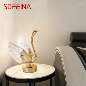 Lampes de table Sofeina moderne LED Swan lampe rechargeable lampe créative Design Design Light Decor for Home Living Room
