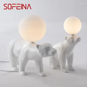 Lampes de table Sofeina Nordic moderne lampe créative des lumières de bureau de résine en verre blanc Création LED Decor pour la maison pour enfants chambre salon