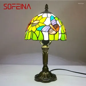 Lampes de table soffeina tiffany lampe en verre LED créative couleur papillon motif de bureau décor léger pour la maison chambre à coucher