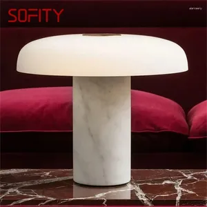 Lampes de table Sofity Nordic Simple Lampe moderne Creative Marble LED Bureau clair Champignon décoratif salon chambre