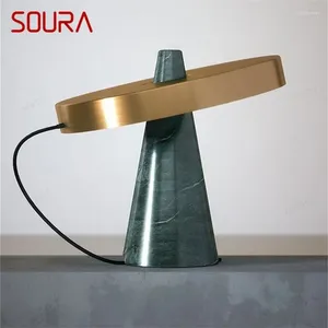 Lampes de table Soura Lampe de luxe nordique Design contemporain LED Lampe de bureau pour la décoration de la chambre à coucher