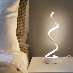 Tafellampen spiraalvormige led lamp slaapkamer bedroom klein nachtlicht voor huisstudie decor bureau eu/us/au/uk plug