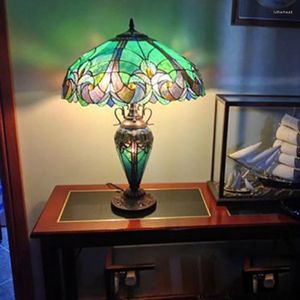 Tafellampen gebrandschilderd glazen lamp hars basis woonkamer bedvilla club decoratieve slaapkamer