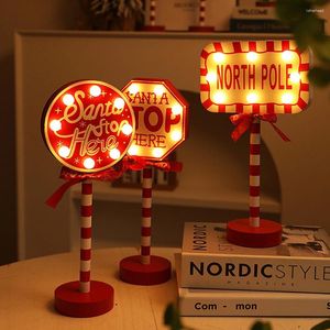 Tafellampen stop tekenparty feestdecoratie Kerstman hier Tree Topper Desk Lamp Led Light Up Christmas Garden
