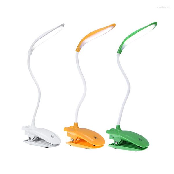 Lámparas de mesa Lámpara de estudio Escritorio USB LED 16 con clip Cama Lectura Libro Luz Toque 3 modos