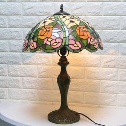 Tafellampen zwanenstijl vintage retro Turkish mozaïek bureaulamp voor slaapkamer woonkamer gebrandschilderde glazen ledlichten