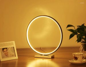 Lampes de table technologie sphère ronde anneau géométrique lampe de cercle éclairage de chevet lumière de bureau comme la lune romantique