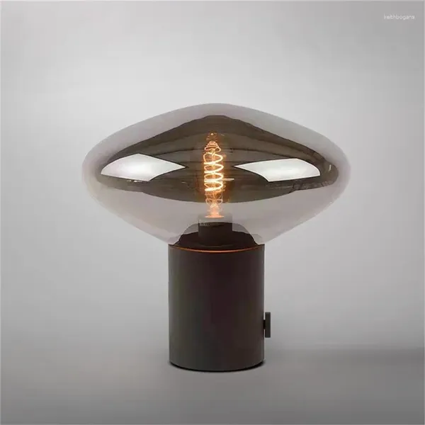 Lampes de table Temar Nordic contemporain lampe simple en verre noir Light LED LED DÉCOR HOME PALIDE PALLOR