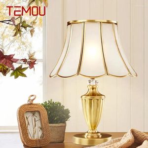Lampes de table TEMOU Éclairage en laiton contemporain LED Copper Desk Lampe Creative Decor for Modern Home Living Bed Room