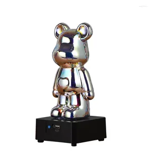 Lampes de table l'ours de dessin animé Bluetful Bluetooth Remote Control Tree-Borde