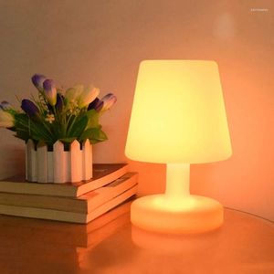Tafellampen Thrisdar Oplaadbare Restuarant Bar LED-lamp met afstandsbediening RGBW Cafe El Slaapkamer Nachtkastje Sfeerlicht