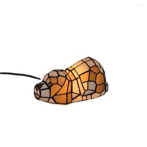 Lampes de table Tiffany chien lampe en verre cadeau pour enfants chambre Foyer Bar Restaurant chiot Animal veilleuse 1012