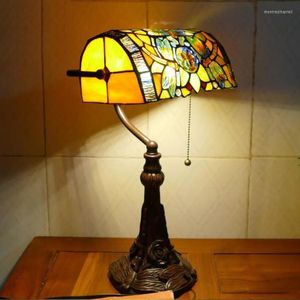 Tafellampen tiffany lamp Amerikaans retro bank licht E27 slaapkamer woonkamer el bedzijde