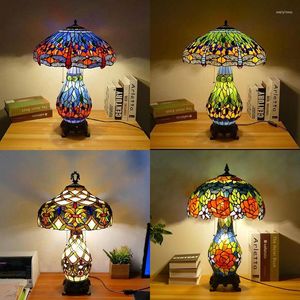 Tafellampen Tiffany Lamp Dragonfly Barok Vintage Kunstwerk Bruiloft Decor Inkomhal Bureaulamp Voor Foyer Bar Restaurant D31001
