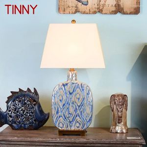 Lampes de table Tinne American Ceramictable Lamp Retro Creativity Salon Room Bedroom Study El Engineering Designer Desk Light Light