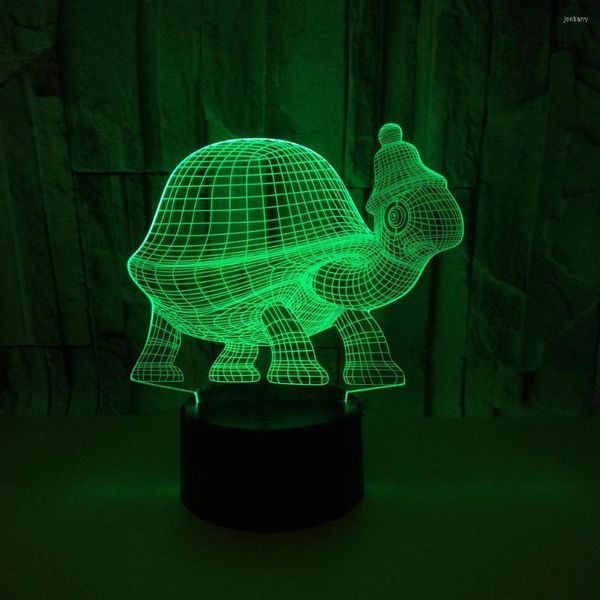 Lámparas de mesa tortuga 3d lámpara táctil Led Visual Usb noche para sala de estar dibujos animados encantadores juguetes para niños escritorio