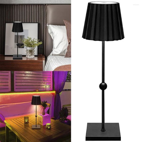 Lampes de table touche la lumière de nuit dernière en haut 16h atmosphère minimaliste USB charge la lampe sans fil malinable pour les barres de restaurant