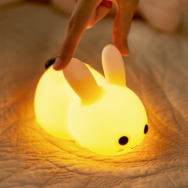 Lampes de table Touch Night Lights Silicone Dimmable USB Rechargeable Pour Enfants Bébé Cadeaux Dessin Animé Mignon Animal LampTable TableTable